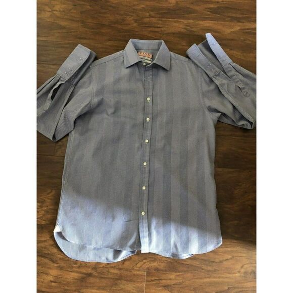 Thomas Pink Prestige Shirt Mens Medium  Blue French Cuff London Made UK - Picture 6 of 11